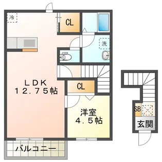 リーブルファイン大治田III 2号棟【2階】の間取り