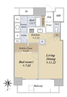 パークシティ武蔵小杉ミッドスカイタワー【5階】の間取り