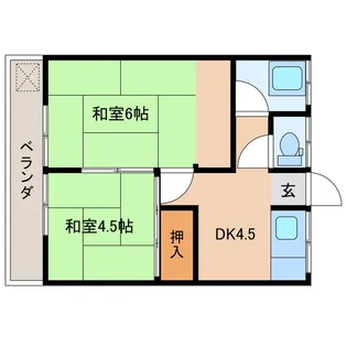内堀コーポ【1階】の間取り