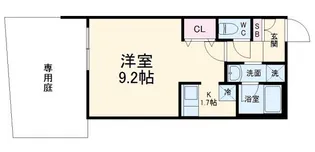 ウェルスクエア池田天神【1階】の間取り