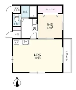 TOMATOハイツ久保田【1階】の間取り