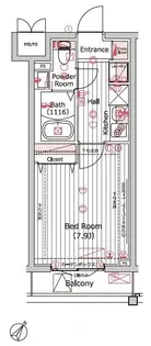 ヴォーガコルテ長原【1階】の間取り