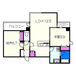 GROOVE堺東レジデンス【3階】の間取り