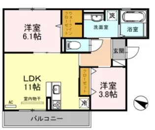 エクセレント曙川東II【1階】の間取り