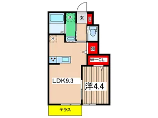 モンタ-ニュ【1階】の間取り