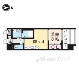 アクアプレイス京都二条城北【4階】の間取り