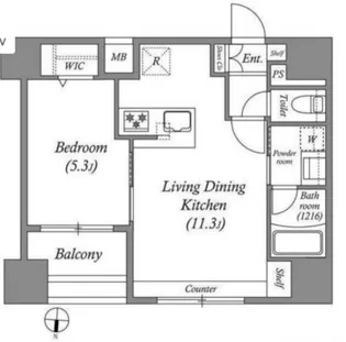 ACP Residence 中野新橋【4階】の間取り