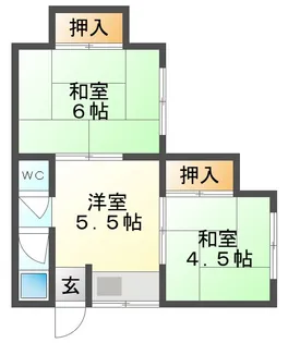 下畑町アパート【2階】の間取り