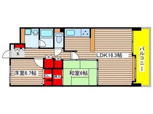 サンパーク高岳駅前【14階】の間取り