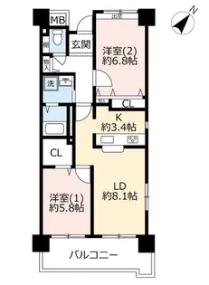 URアートアベニュー立川【7階】の間取り