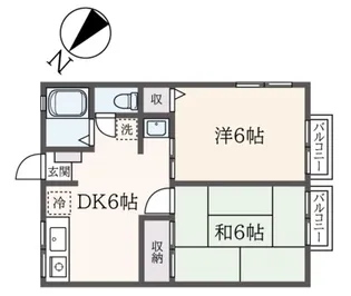 シティハイム三立ハイツB【2階】の間取り