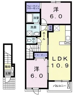サンフィールド・セレナ B【2階】の間取り