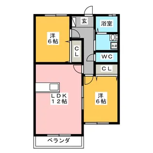 サン・ガーデンA【2階】の間取り