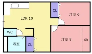 京橋第二コーポ【1階】の間取り