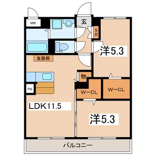 グランド・メゾン甲斐A棟【3階】の間取り