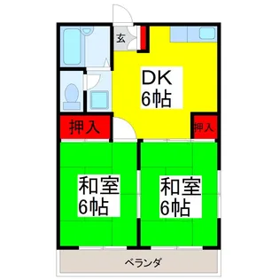 清風ハイツB【2階】の間取り
