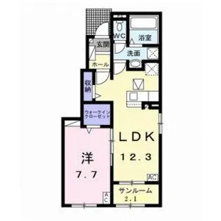 岐阜県羽島郡笠松町田代【アパート】の間取り