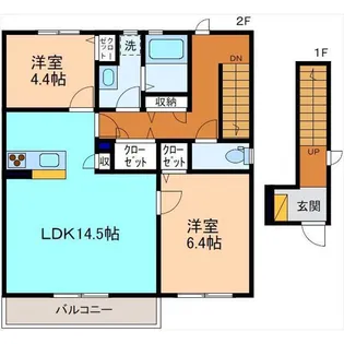 ヴィューシャトー【2階】の間取り