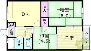 ケイアンドエスマンション白川台【2階】の間取り