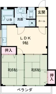2LDKの間取り画像