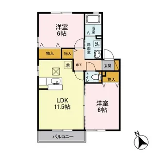 K・フルール B【1階】の間取り