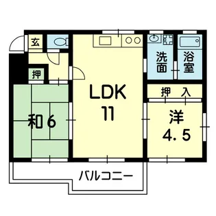 千原台ハイツ【1階】の間取り