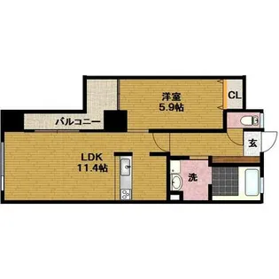 熊本県熊本市中央区水前寺1【マンション】の間取り
