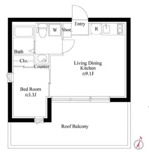 モダンテラス南青山【5階】の間取り