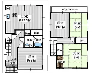 大阪府堺市中区深阪4【一戸建】の間取り