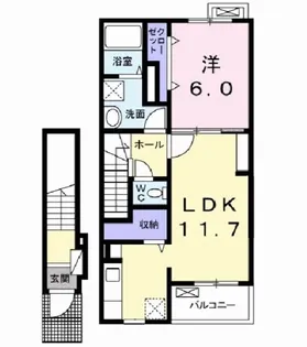 福島県郡山市安積町日出山4【アパート】の間取り