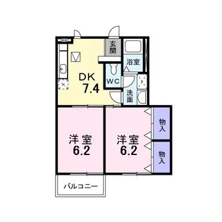 広島県広島市佐伯区五日市町大字上河内【アパート】の間取り