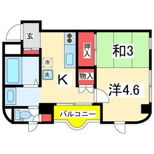プロシード東大畑【2階】の間取り