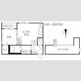 シエルクレア【2階】の間取り