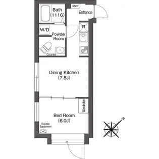1DKの間取り画像