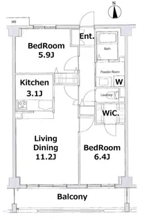 東京都世田谷区野沢3【マンション】の間取り