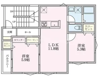 Casa FUKUYA【2階】の間取り