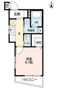 Y´S花京院【4階】の間取り