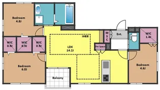 (仮称)中野区中央2丁目新築計画【2階】の間取り