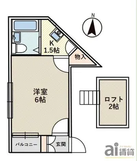 東京都東村山市栄町3【アパート】の間取り