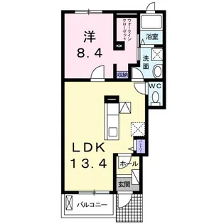 ヴィオラ・オーベストA【1階】の間取り