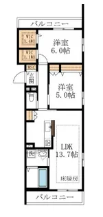 ル リアン【2階】の間取り