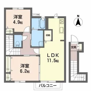 プライムタウン B【2階】の間取り