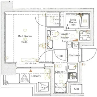 ヴァローレスパジオ清澄白河【6階】の間取り