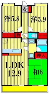 グランディオーズ松飛台【7階】の間取り