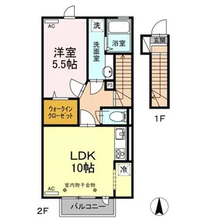 モアリエ V号館【2階】の間取り