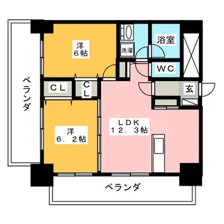 フクロク・レーヴ・マンション【11階】の間取り