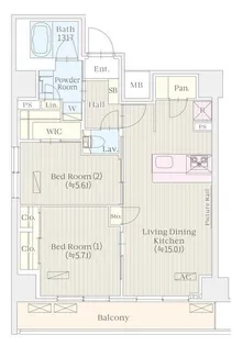 ケルスコート笹塚【9階】の間取り
