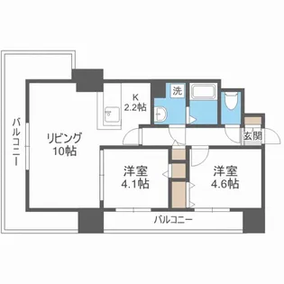 レジディア札幌駅前【6階】の間取り