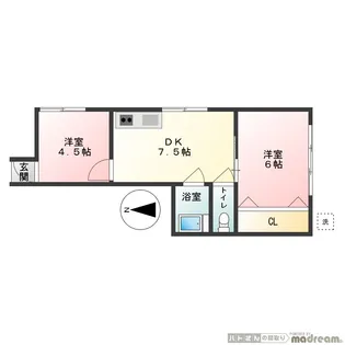 ハイツ西野【1階】の間取り