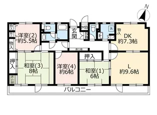 UR千葉ニュータウン高花【3階】の間取り